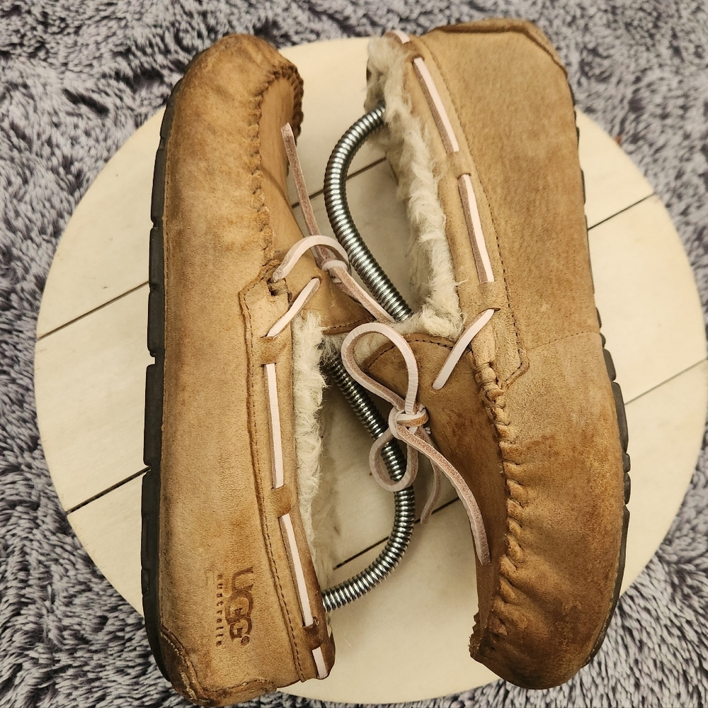 UGG Dakota Women's Slipper Chestnut Brown Leather Tie Size 7 - Picture 5 of 9